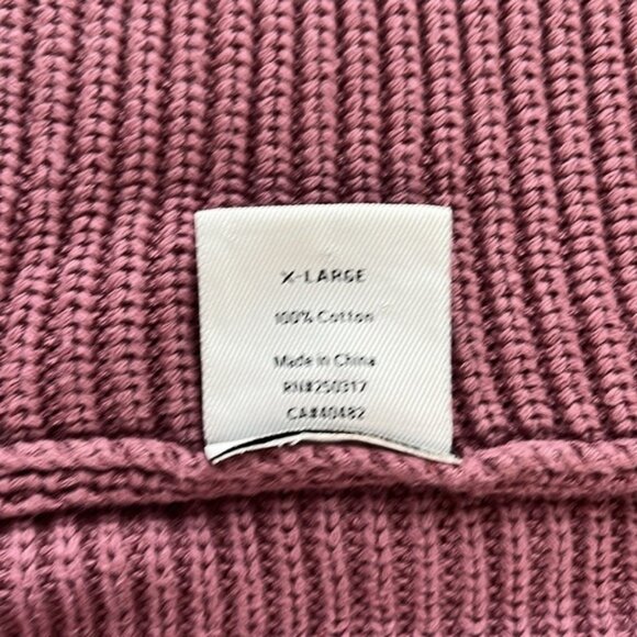Varley Mentone Sweater Half Zip Turtlneck Mauve Cotton Chunky Knit XL - Picture 12 of 12